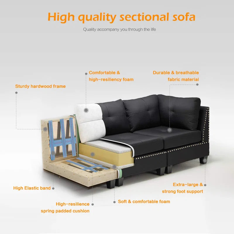 2 - Piece Upholstered Corner Sofa