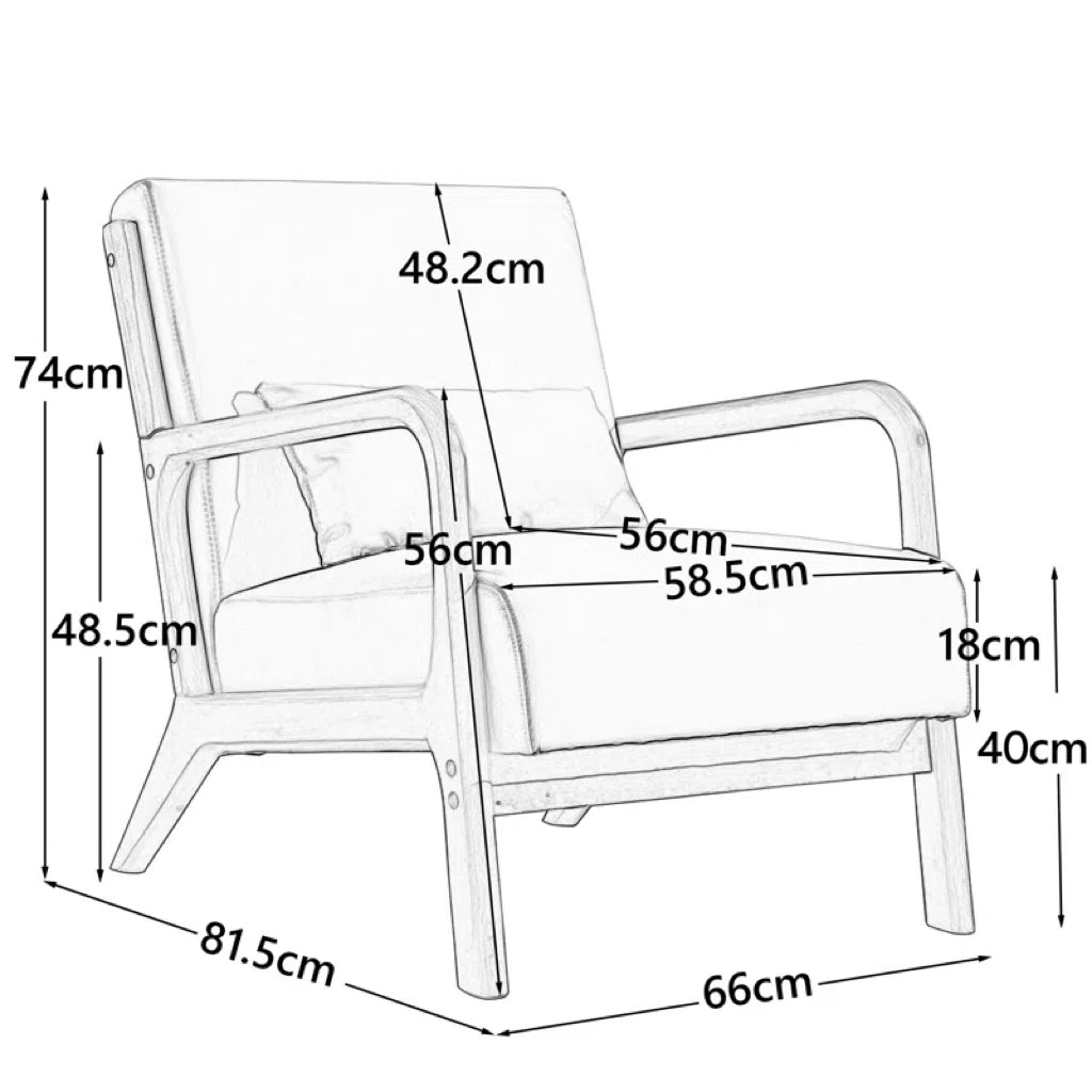 Modern Solid Wood Frame Upholstered Accent Chair