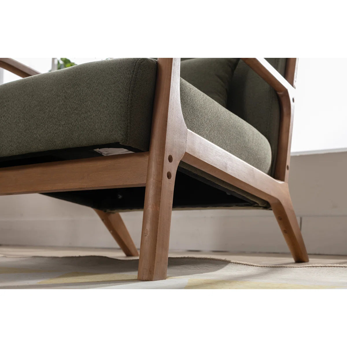 Modern Solid Wood Frame Upholstered Accent Chair