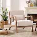 Modern Solid Wood Frame Upholstered Accent Chair