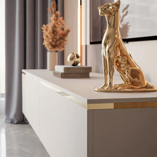 TV Stand 180 cm, cashmere with gold legs