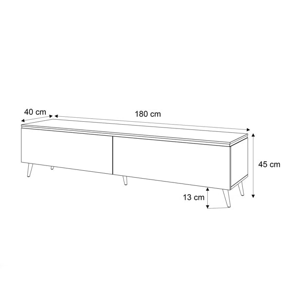 TV Stand 180 cm, cashmere with gold legs