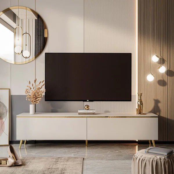 TV Stand 180 cm, cashmere with gold legs