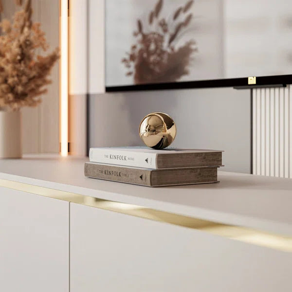 TV Stand 180 cm, cashmere with gold legs