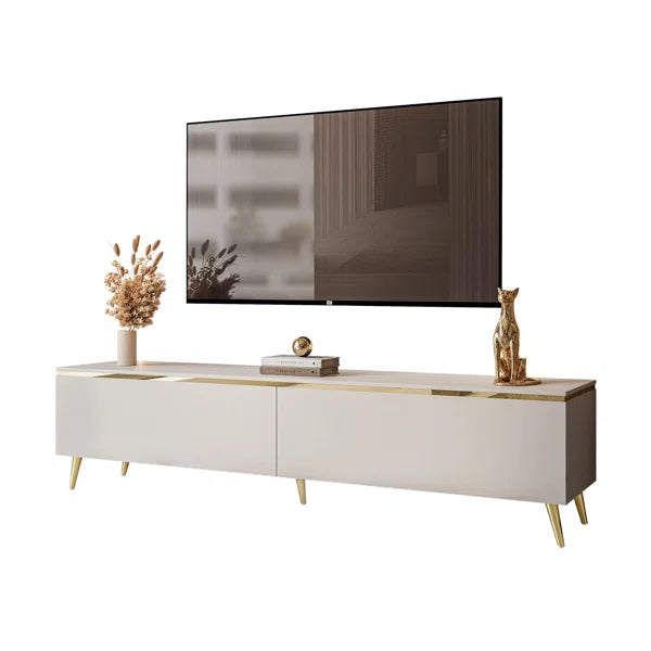 TV Stand 180 cm, cashmere with gold legs