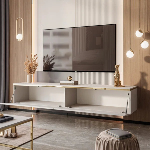 TV Stand 180 cm, cashmere with gold legs