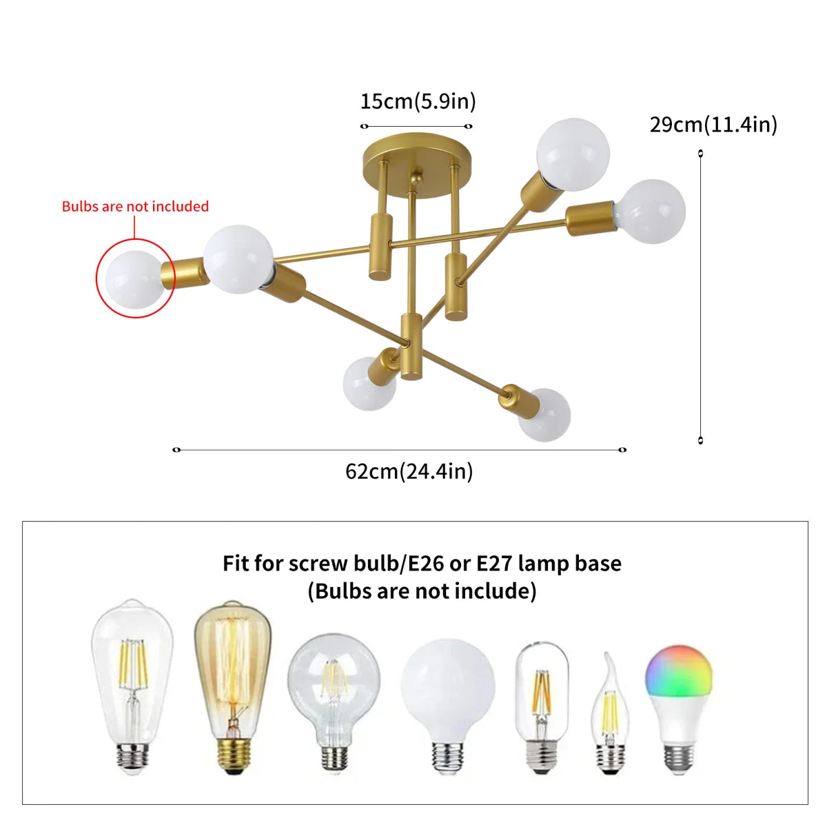 6 Light Sputnik Chandelier