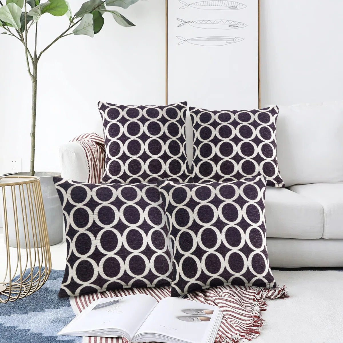 Geometric Cushion with Filling (Set of 4)