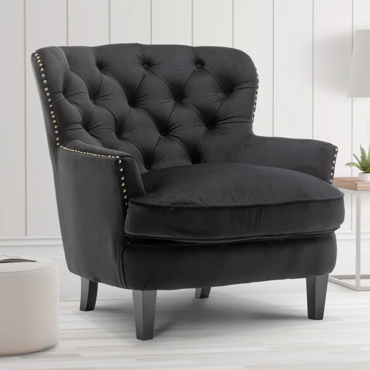 Velvet Wing back Accent Chair