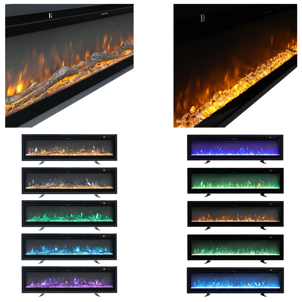1800W Electric Fireplace - 12 Flame Colours