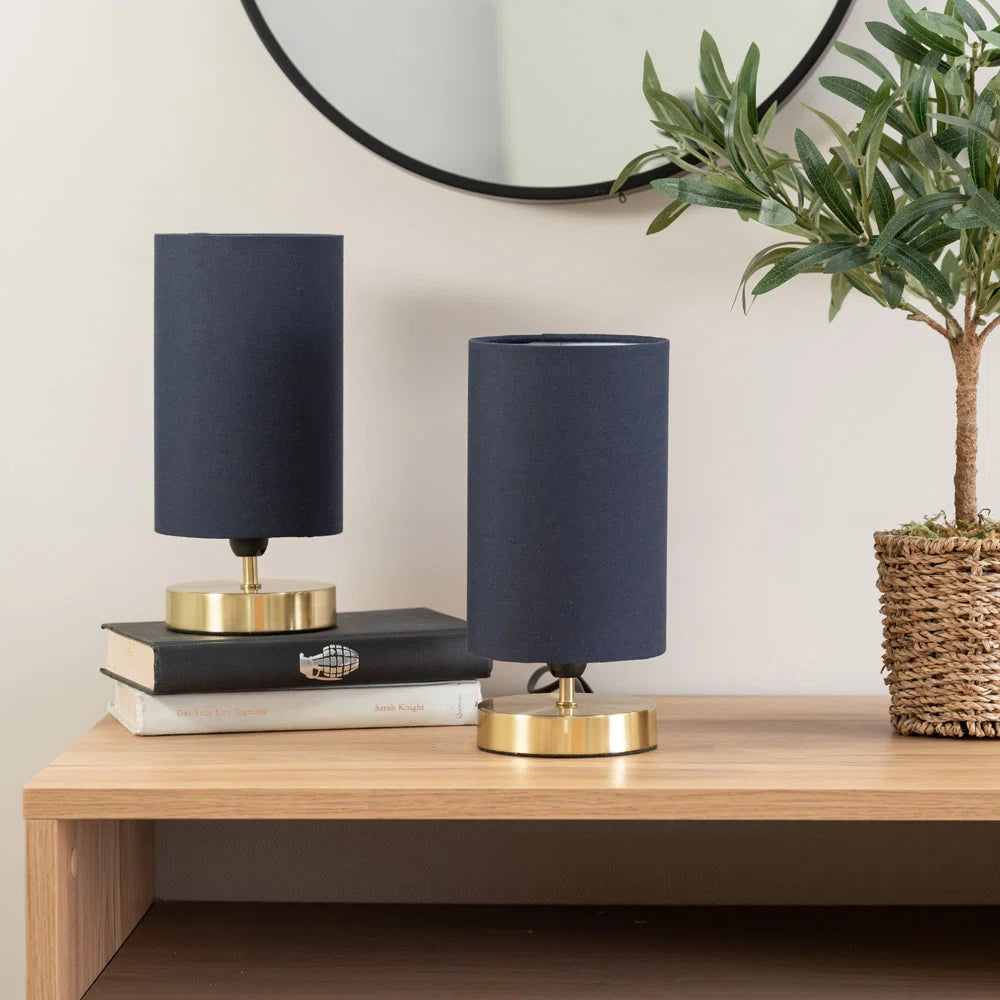 Pair of Touch Table Lamps with Fabric Shades