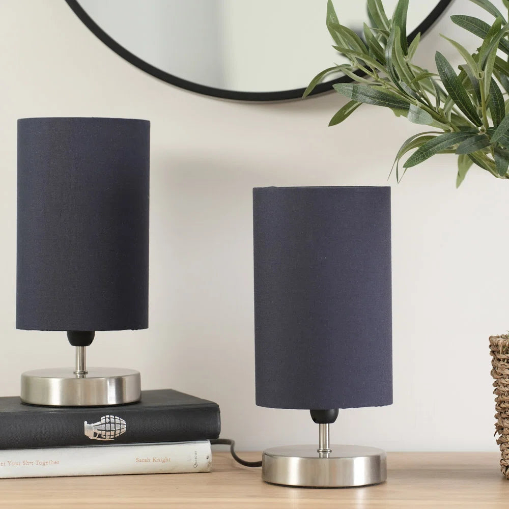 Pair of Touch Table Lamps with Fabric Shades