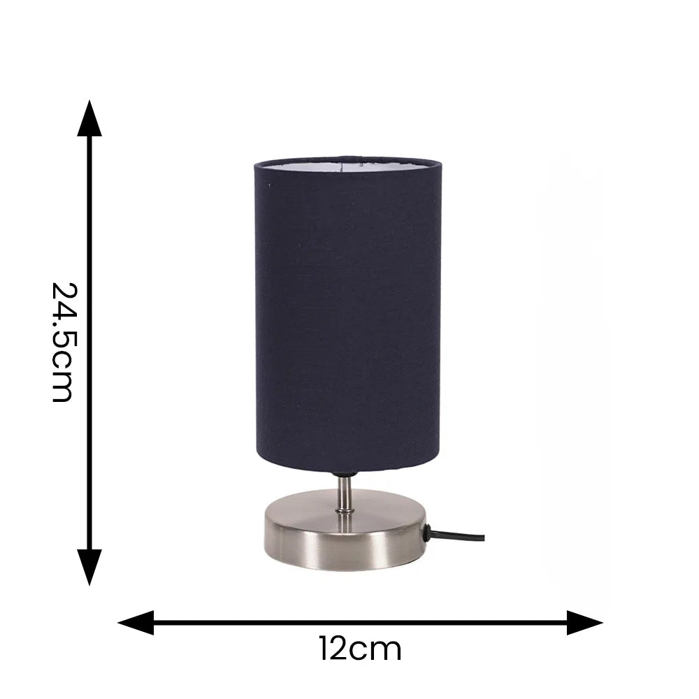 Pair of Touch Table Lamps with Fabric Shades
