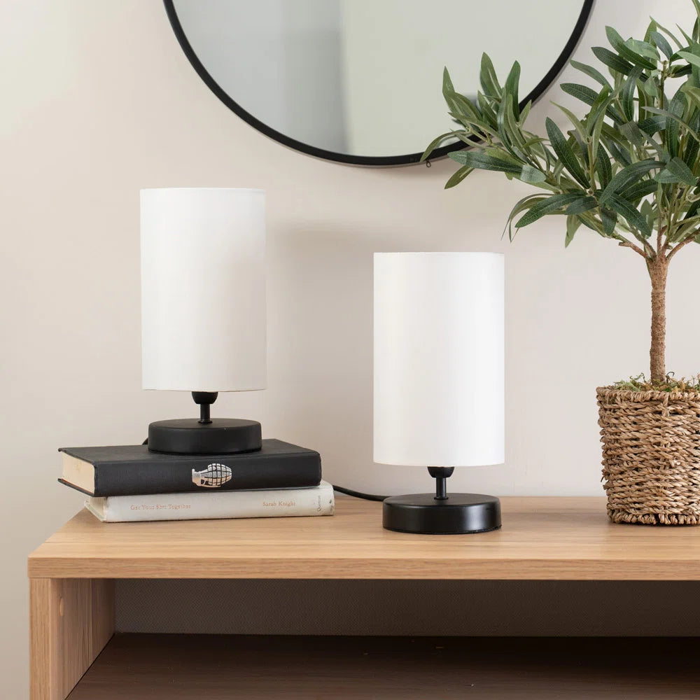 Pair of Touch Table Lamps with Fabric Shades