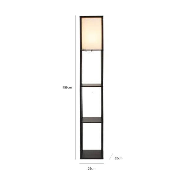 160cm Floor Lamp Wooden Shelves Floor Lamp