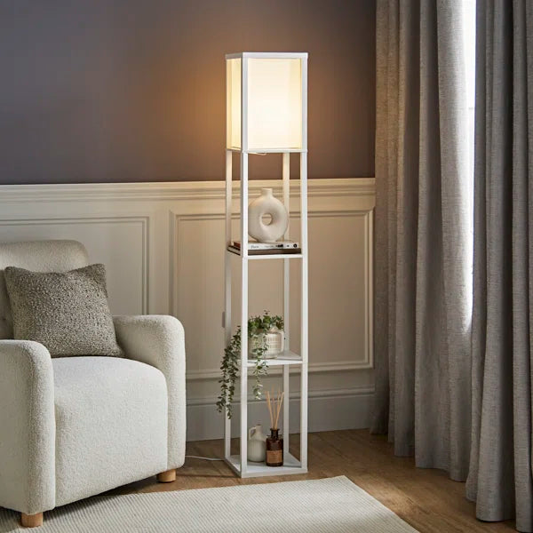 160cm Floor Lamp Wooden Shelves Floor Lamp