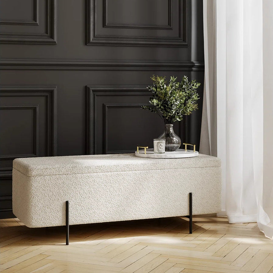 Velvet Upholstered Storage Bench