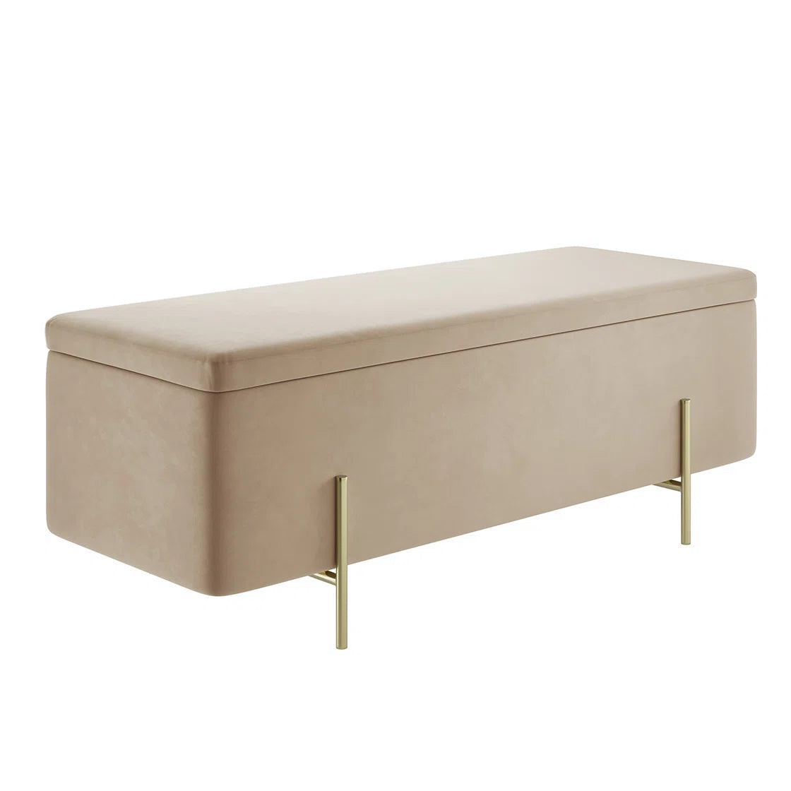 Velvet Upholstered Storage Bench