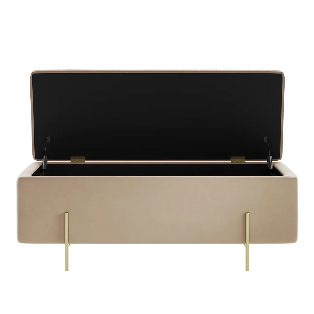 Velvet Upholstered Storage Bench