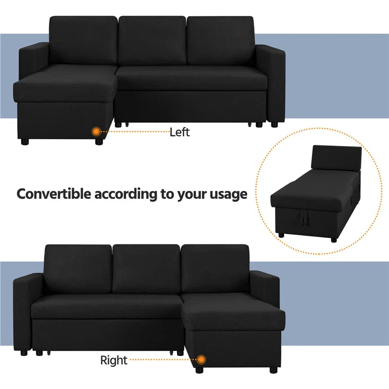 Convertible Corner Sofa with Reversible Chaise