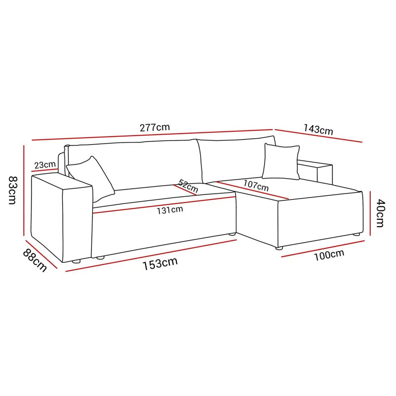 4 Seater Corduroy Sofa Bed