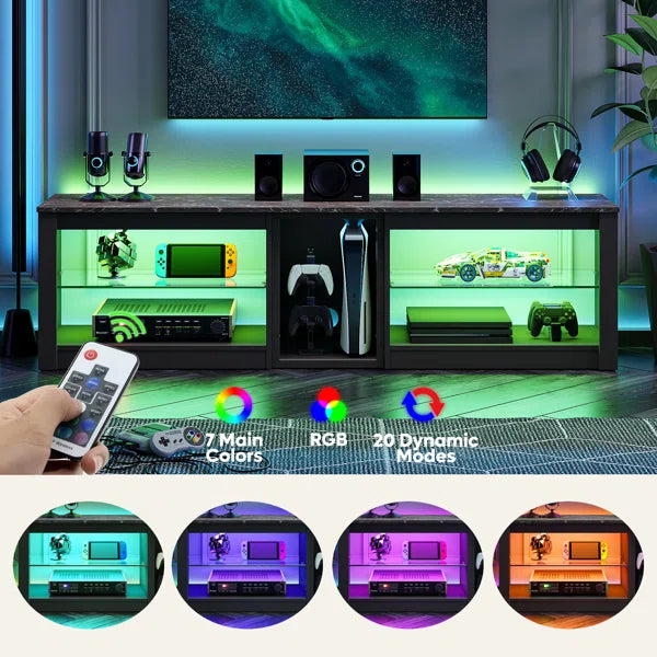 LED Gaming Entertainment - TV Stand for TVs up to 70 inch