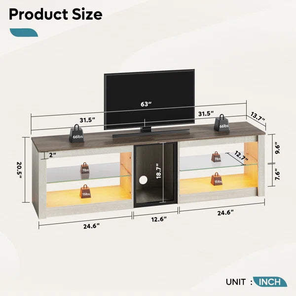 LED Gaming Entertainment - TV Stand for TVs up to 70 inch