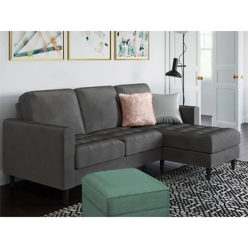 3 Seater Velvet Sofa & Chaise